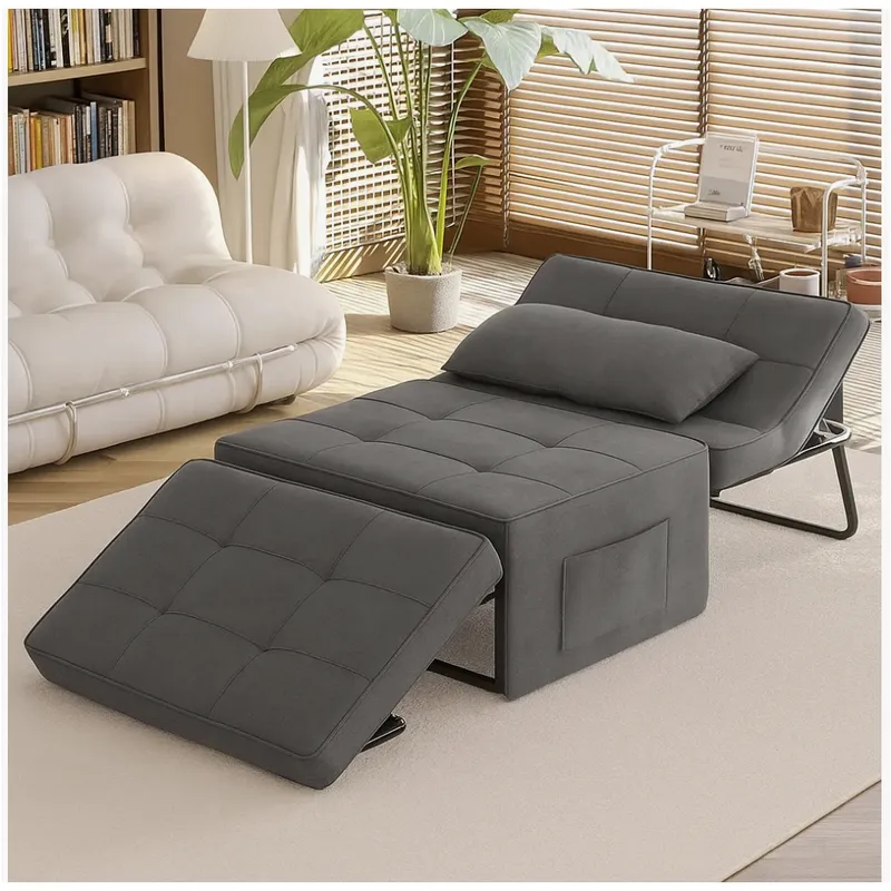 HOMER DESIGN - Sofá Cama Multifuncional Reclinable 4en1 Convertible con Rueda