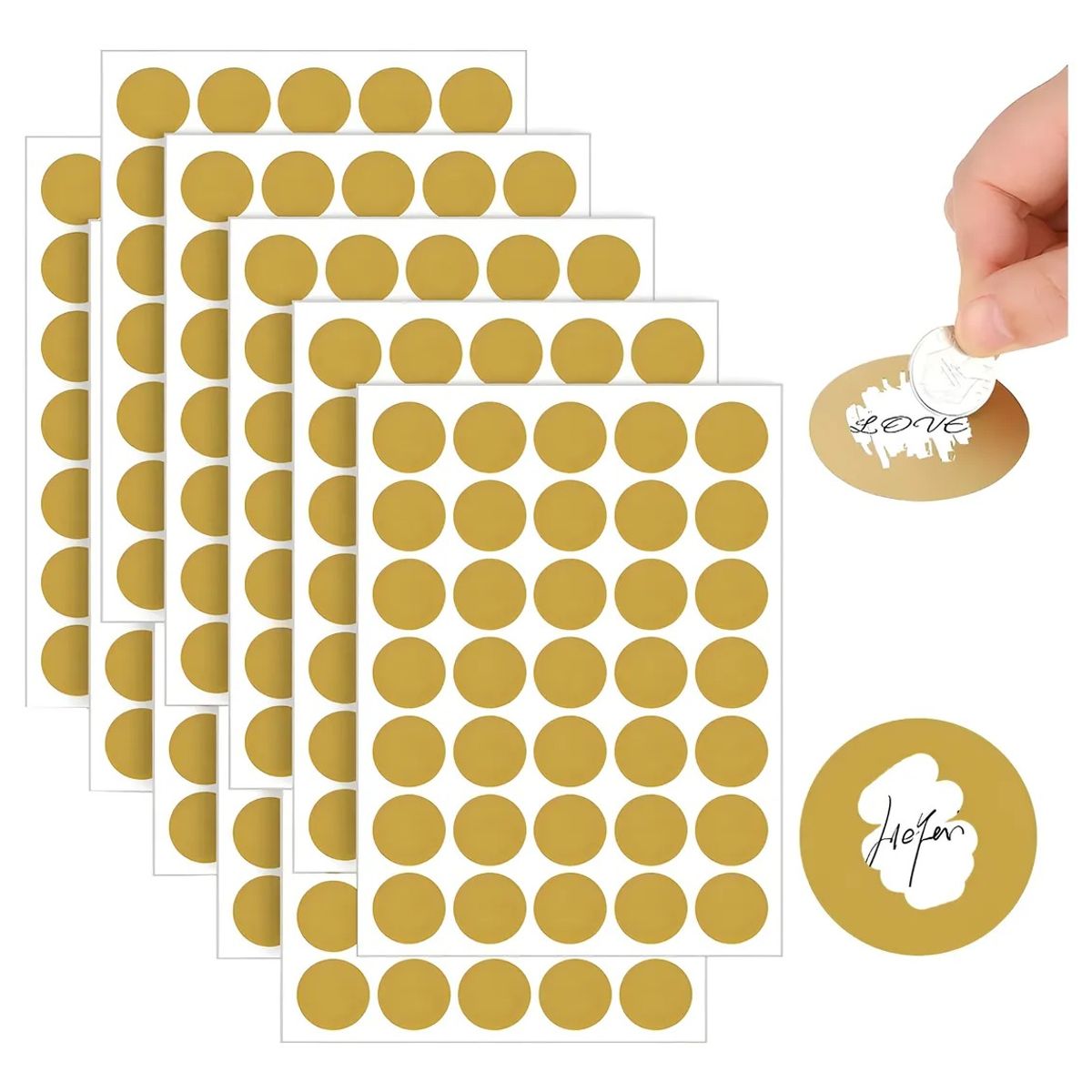 GENERICO - 300 Stickers Raspe Y Gana,etiquetas Autoadhesivas Rascables