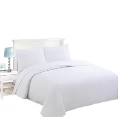 GENERICO - Cubrecama Quilt King Blanco