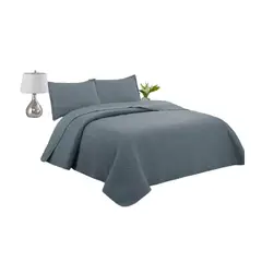 GENERICO - Cubrecama Quilt King Gris