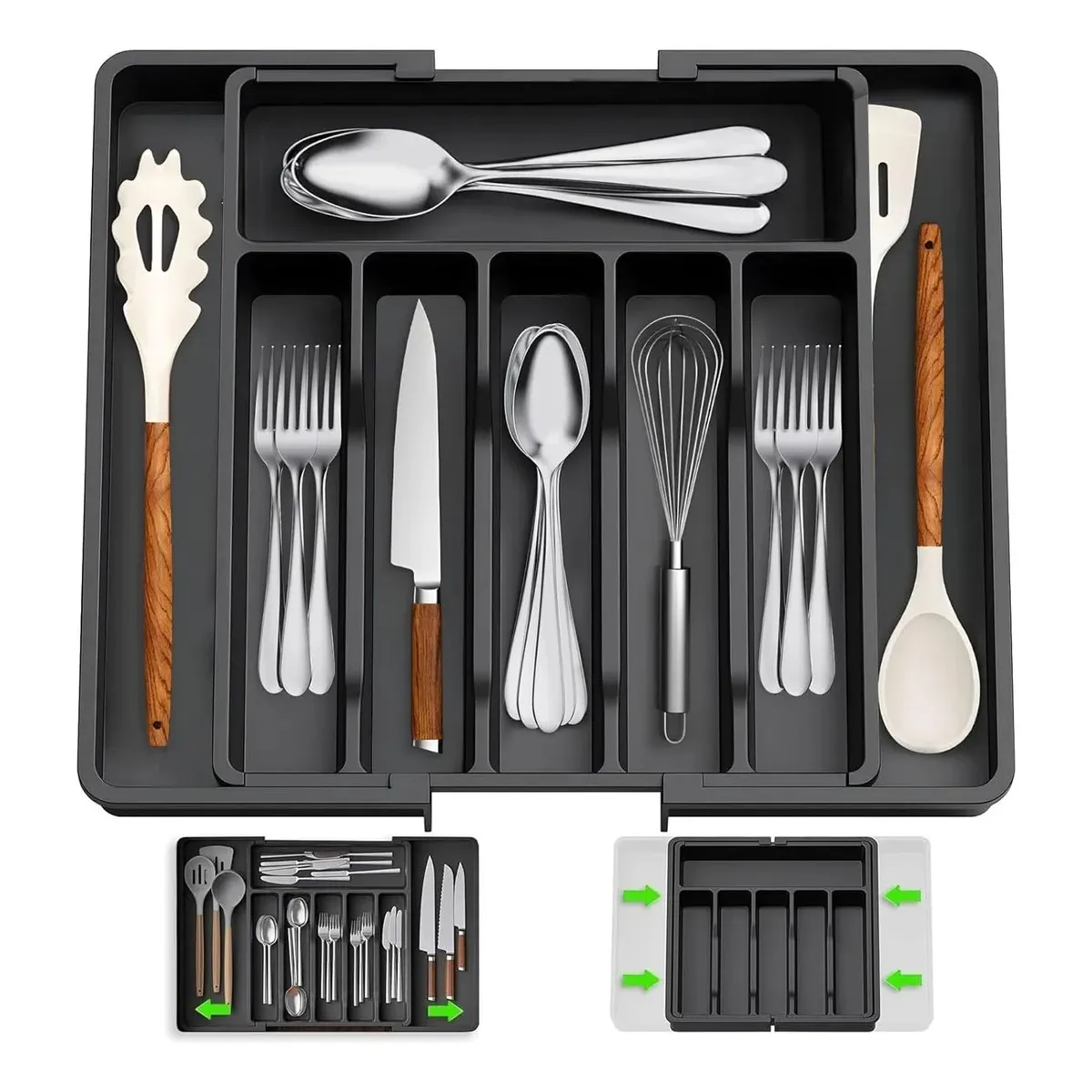 GENERICO - Organizador Cubiertos Expandible,cubertero 8 Compartimentos