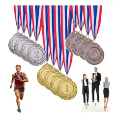 GENERICO - 12pzs Medallas Metal De Oro Plata Bronce Deportivas