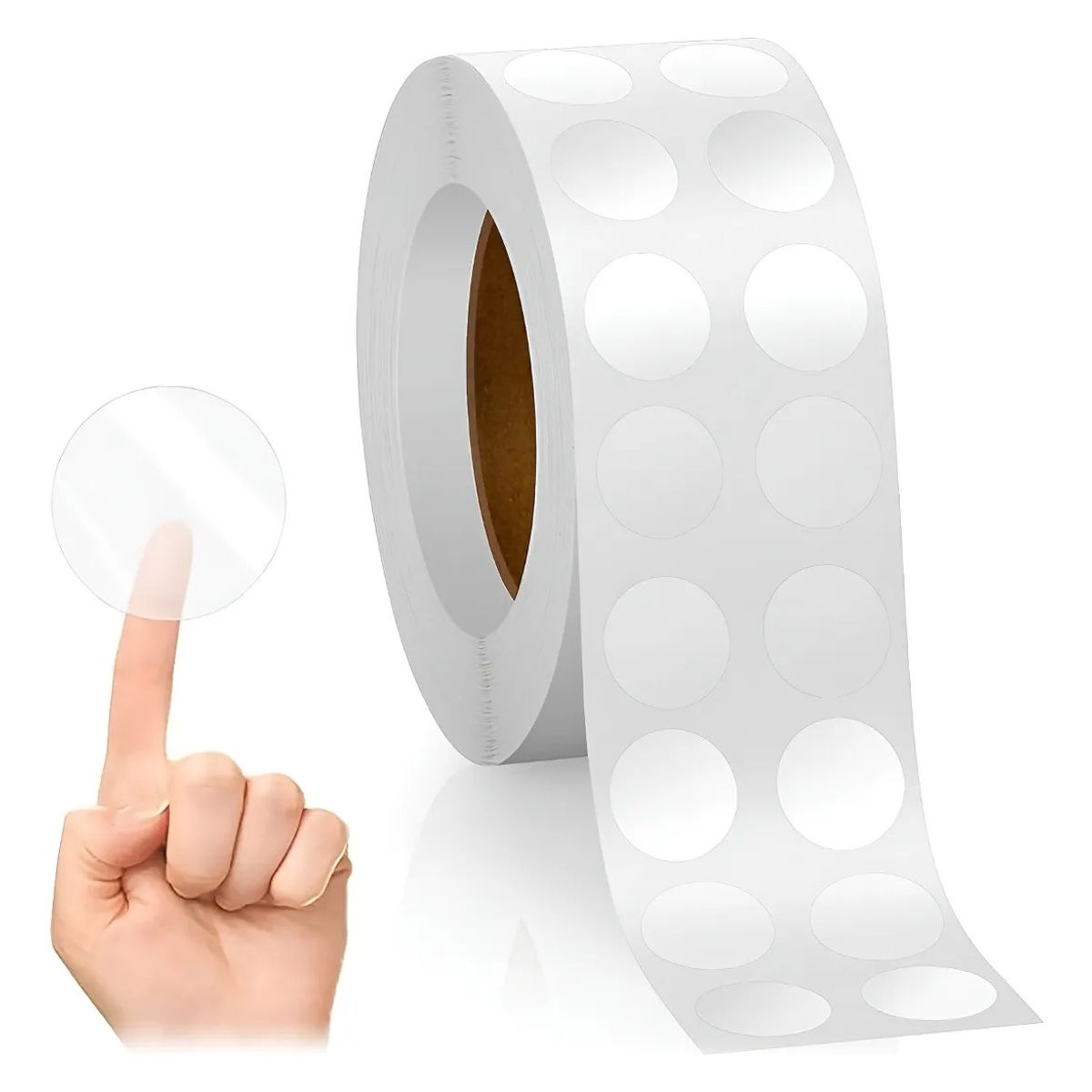 GENERICO - Etiqueta Adhesiva Circulo 40mm Transparente Rollo 1000 Etiq