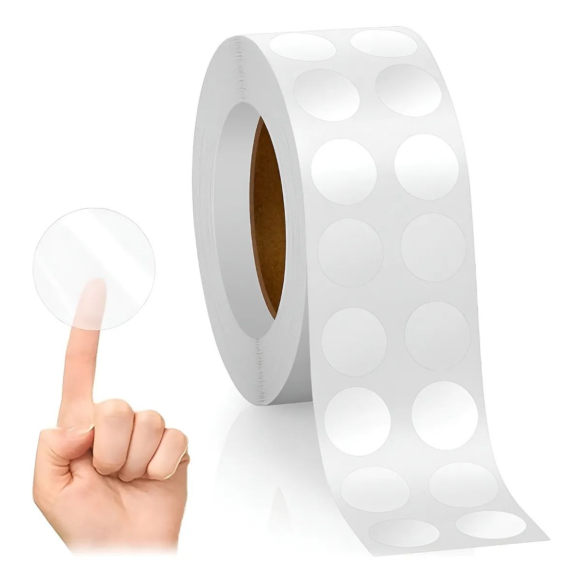 GENERICO - Etiqueta Adhesiva Circulo 40mm Transparente Rollo 1000 Etiq