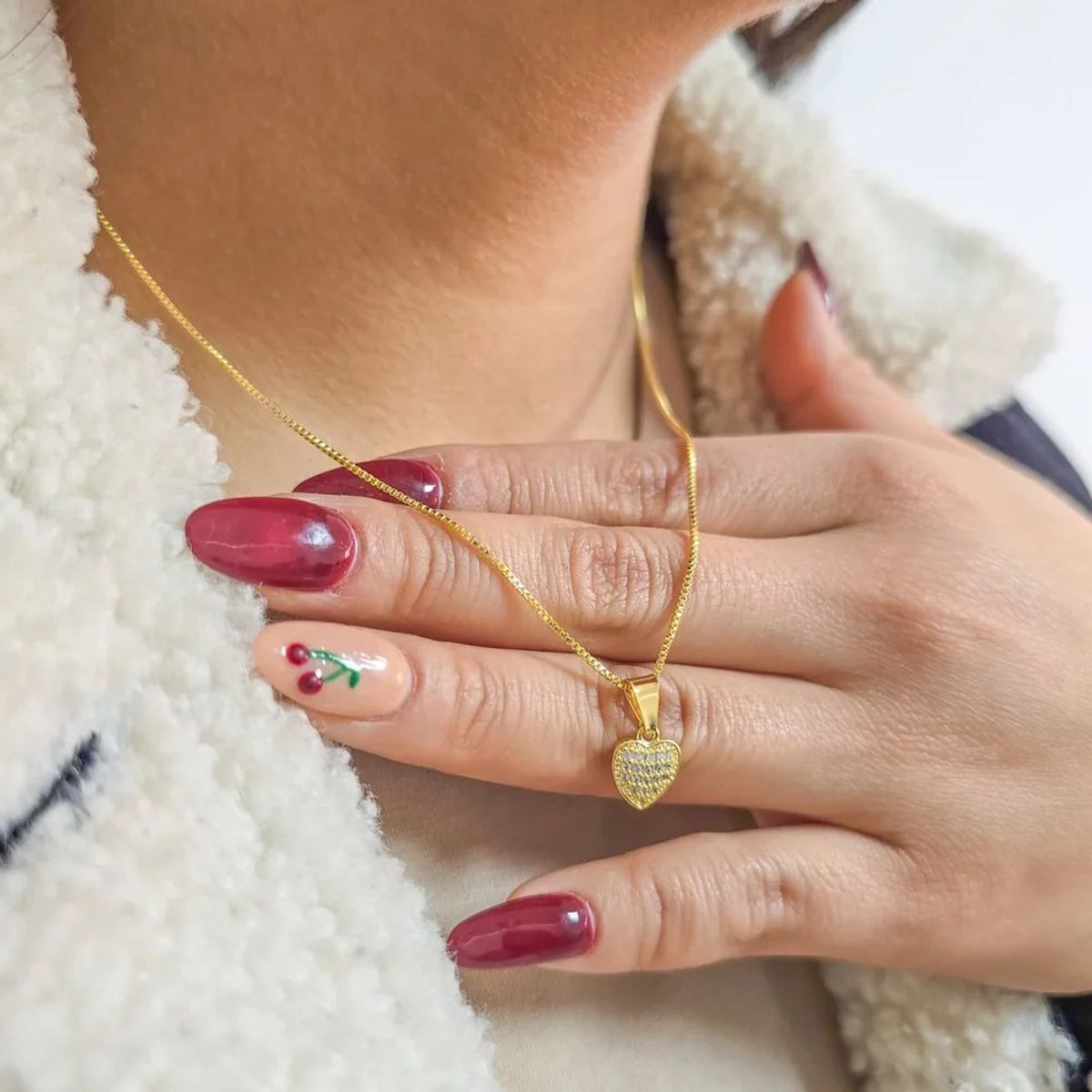 GENERICO - Conjunto Cadena tejido veneciana y colgante en Oro Laminado 18k