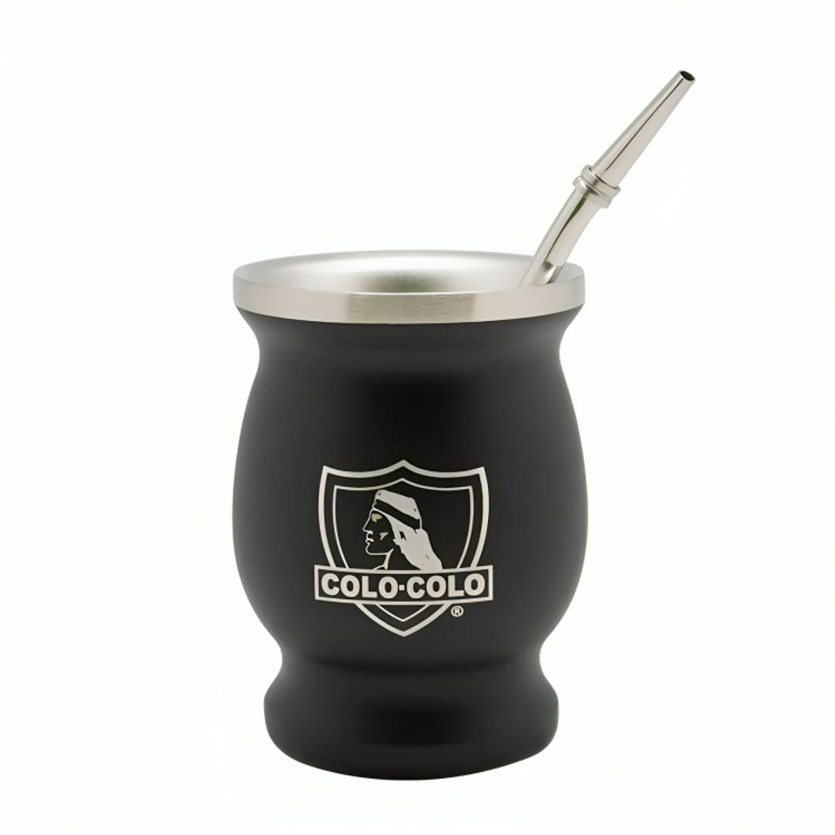 COLO COLO - Mug Mate Con Bombilla Clásico Colo Colo 200ml Color Negro