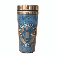 PONTIFICIA UNIVERSIDAD CATOLICA DE CHILE - MUG TERMICO LOGO PLATEADO U CATOLICA