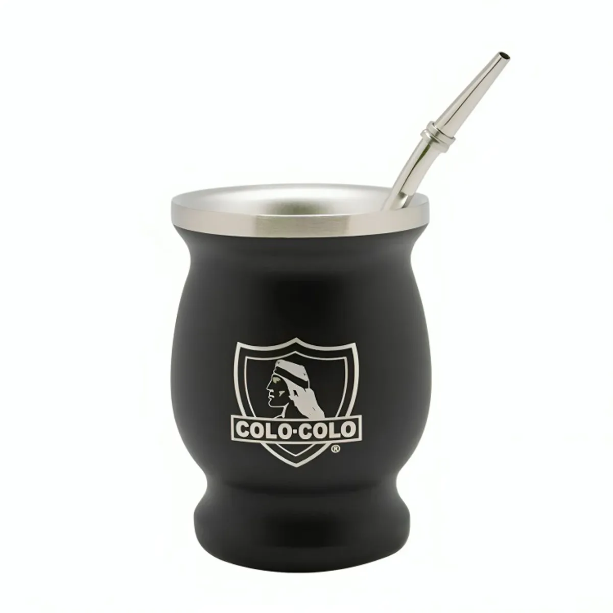 COLO COLO - Mug Mate Con Bombilla Clásico Colo Colo 200ml Color Negro