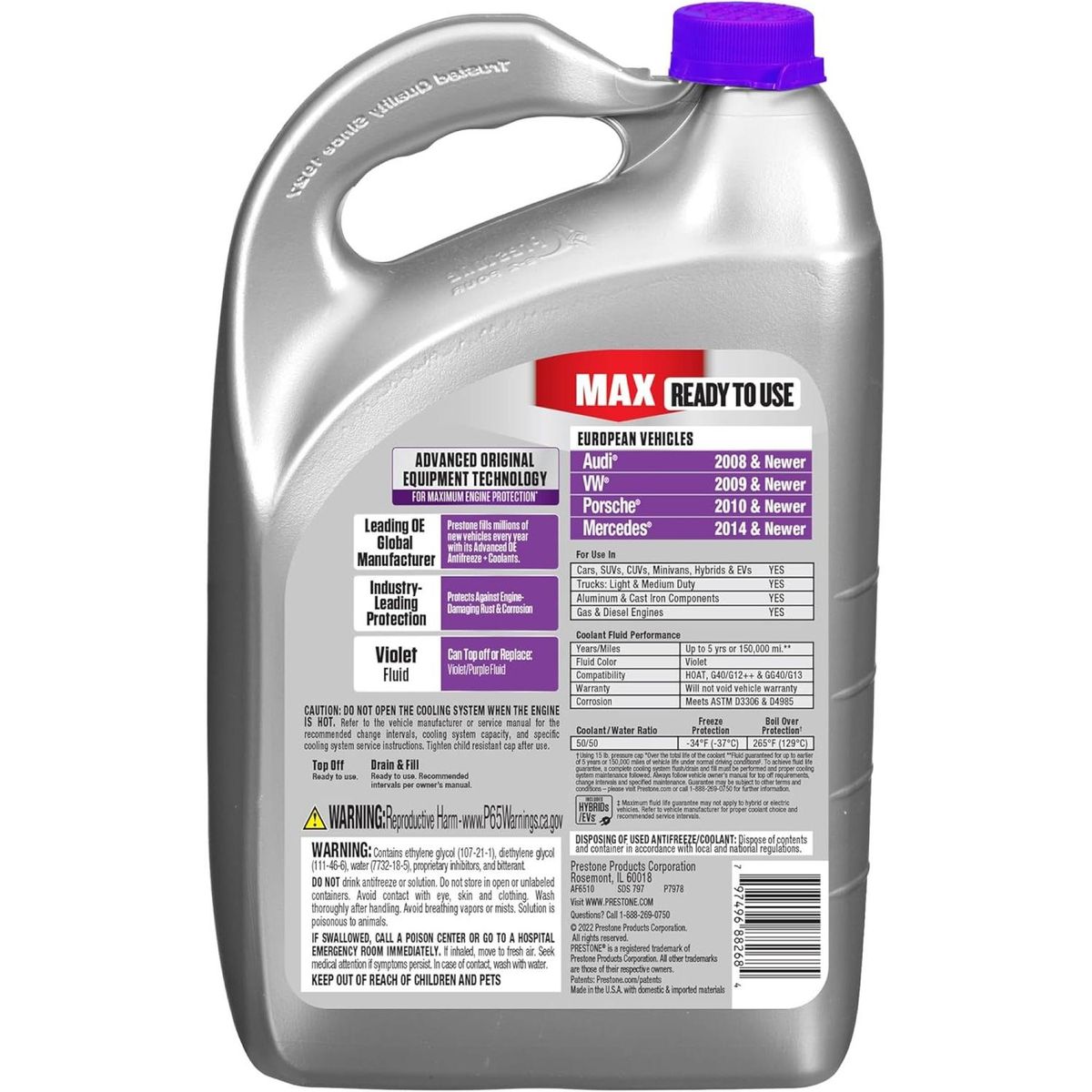 PRESTONE - Refrigerante Anticongelante Max European Violeta Prestone