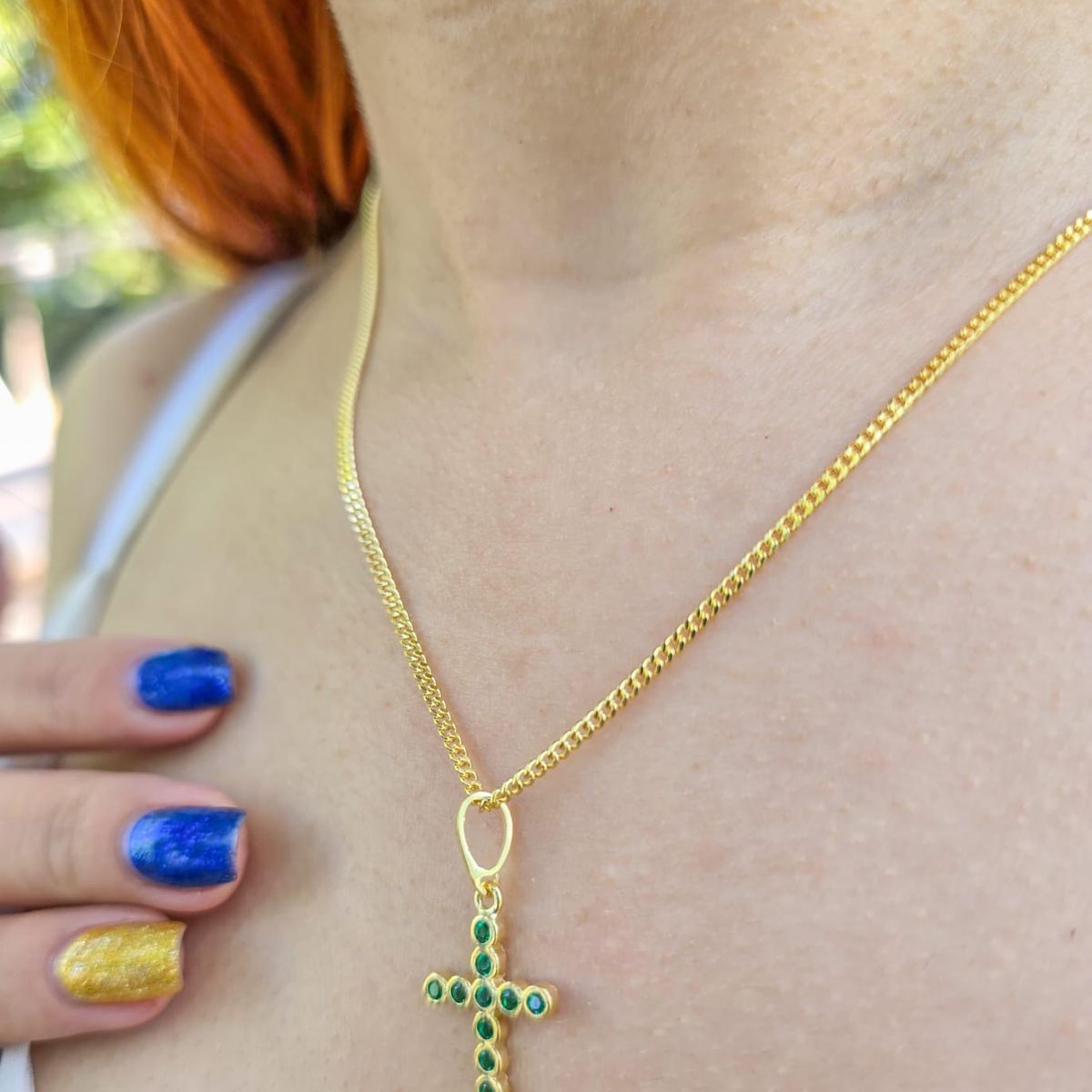 GENERICO - Conjunto Cadena tejido Cubana y Colgante en Oro Laminado 18k