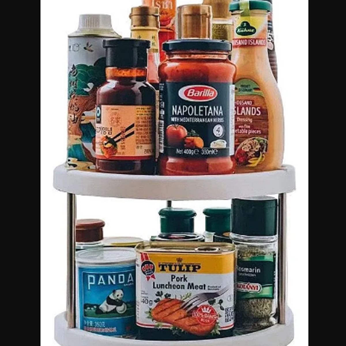GENERICO - Organizador Estante Especiero Giratorio De 2 Niveles Cocina
