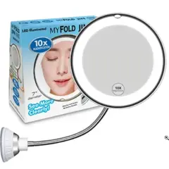 GENERICO - Espejo Con Luz Led Maquillaje Plegable Aumento