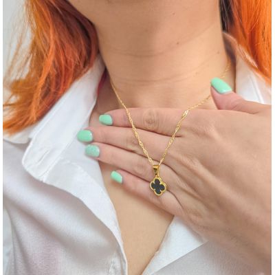 Imagen 2 del producto Conjunto Cadena singapur y Colgante en Oro Laminado 18k