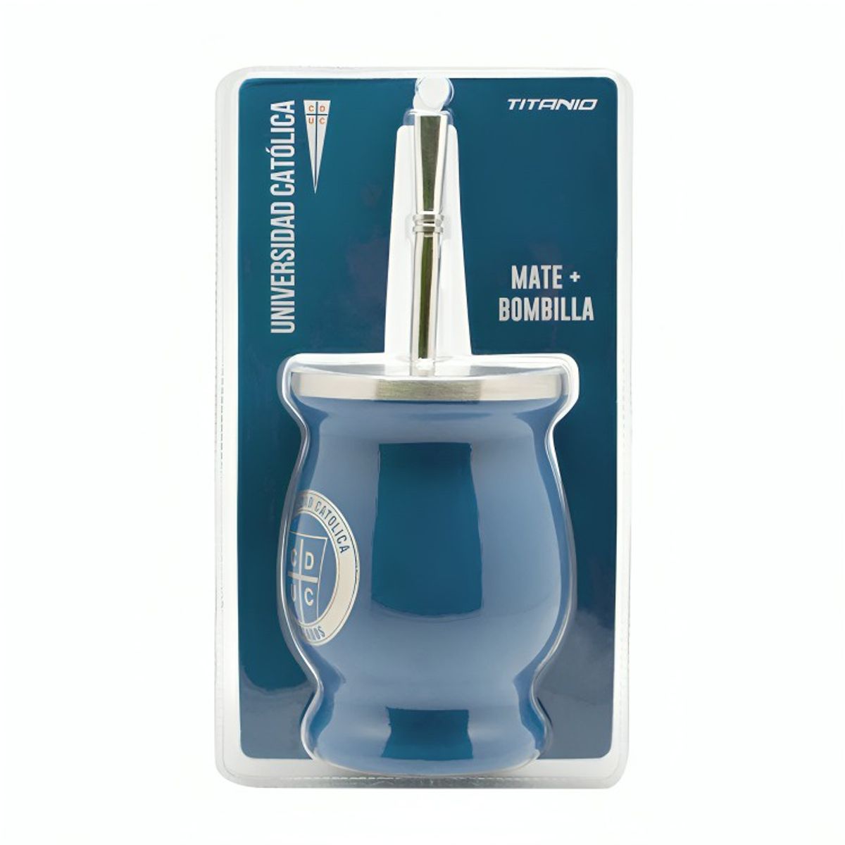 PONTIFICIA UNIVERSIDAD CATOLICA DE CHILE - Mug Mate Con Bombilla Clásico 200ml U CATOLICA