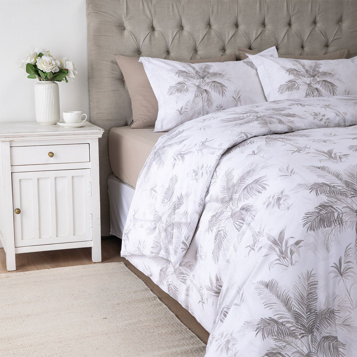 GENERICO - Set con funda de plumón 100% algodón Loretto