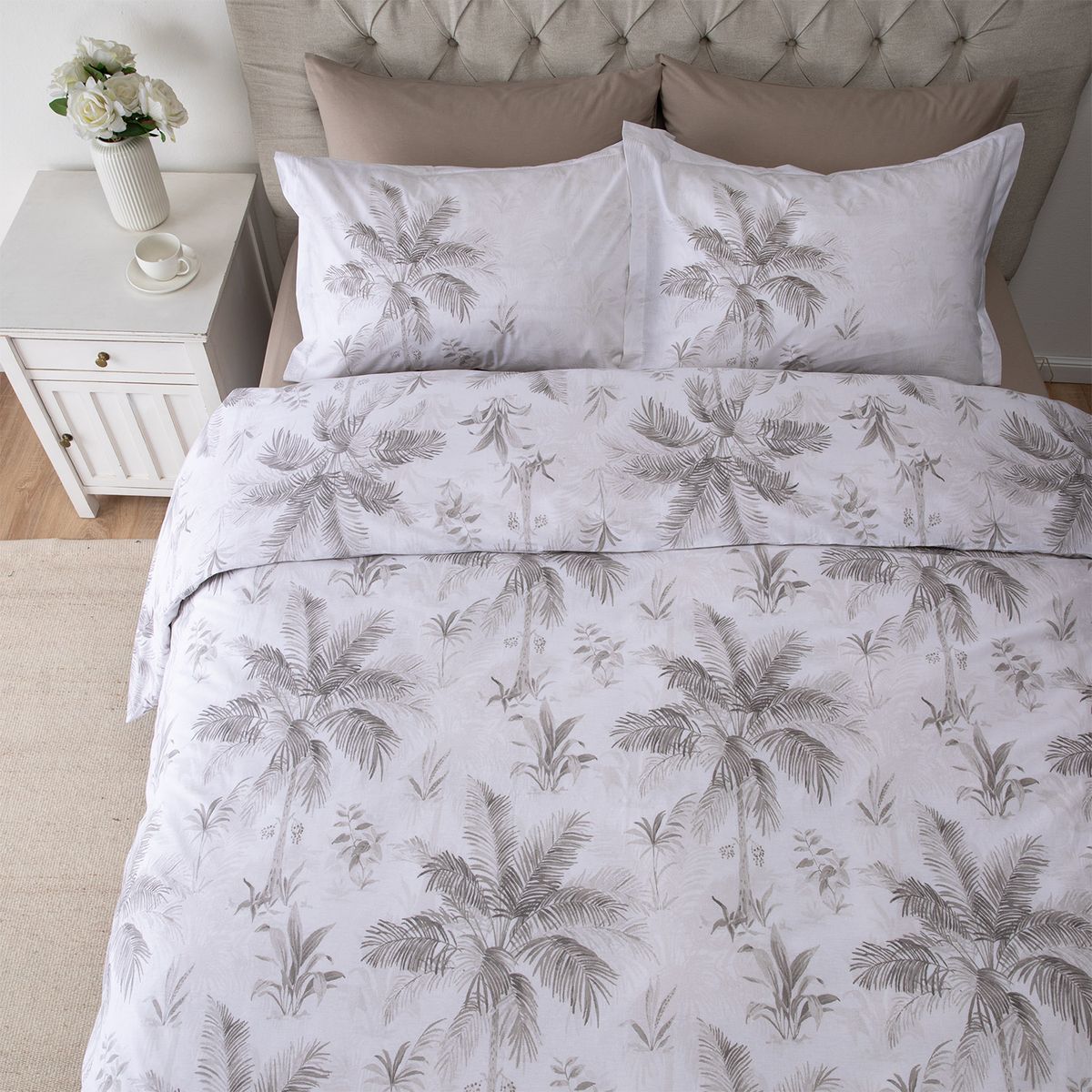 GENERICO - Set con funda de plumón 100% algodón Loretto