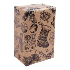 WAKESHOME - 10 Papel De Regalo Para Navidad Pliego 50x70cm Kraft Marrón