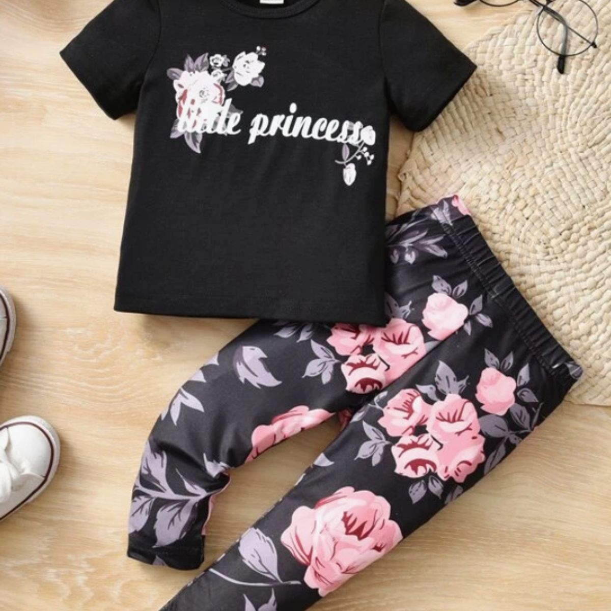 KIRAMA CLOTHING STORE - Set “Little Princess” de camiseta floral y leggings para chicas