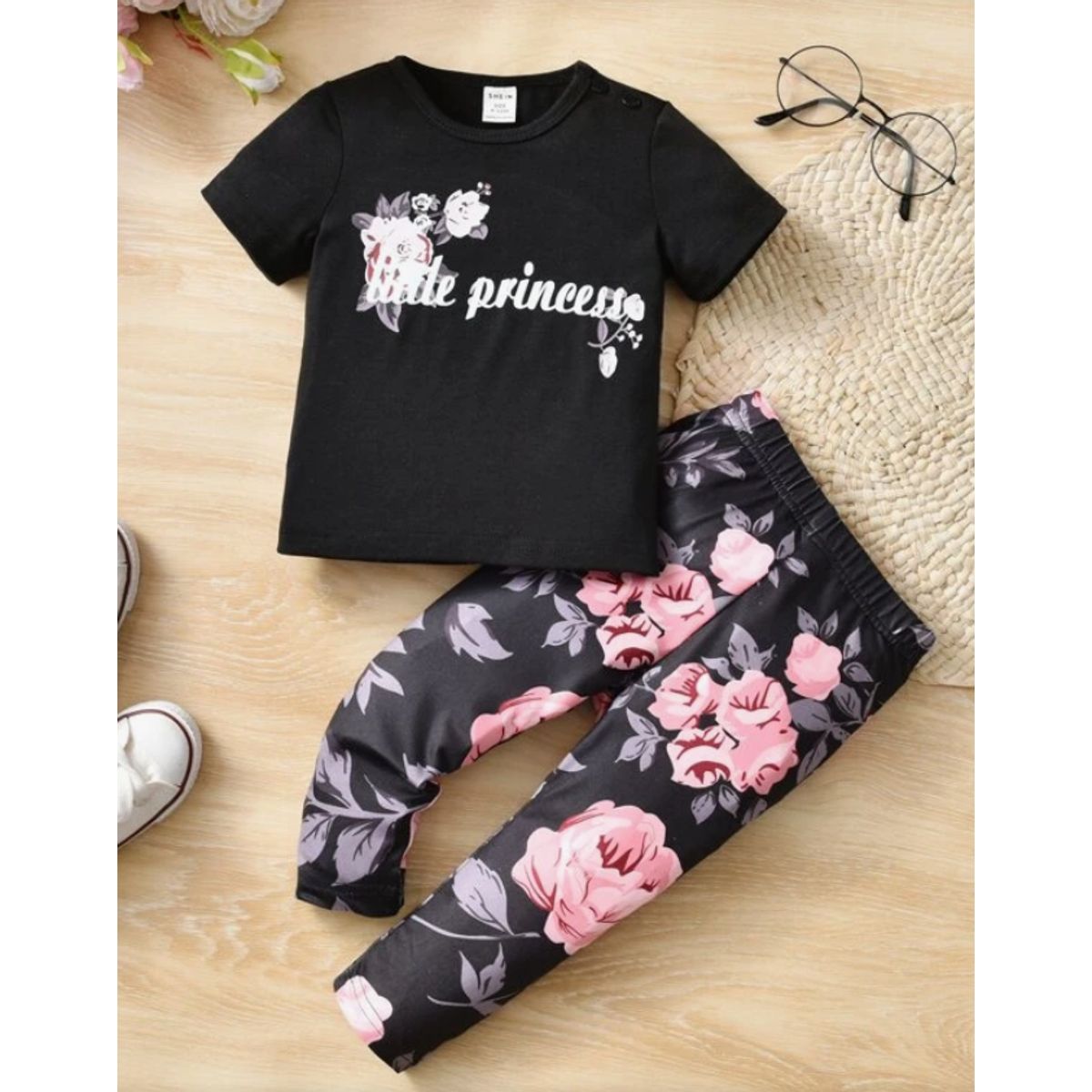 KIRAMA CLOTHING STORE - Set “Little Princess” de camiseta floral y leggings para chicas