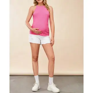 KIRAMA CLOTHING STORE - Top halter canalé rosa largo para chicas