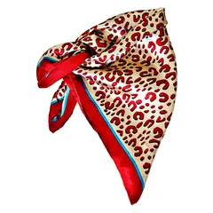 VIVAFELICIA - Pañuelo Bandana Animal Beige Rojo