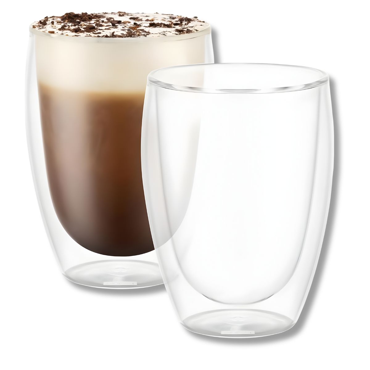 GENERICO - Pack 2 Vasos Vidrio Transparente Moderno 300ml