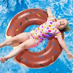 GENERICO - Flotador gigante “Donut Chocolate” 120cm inflable para piscina y playa
