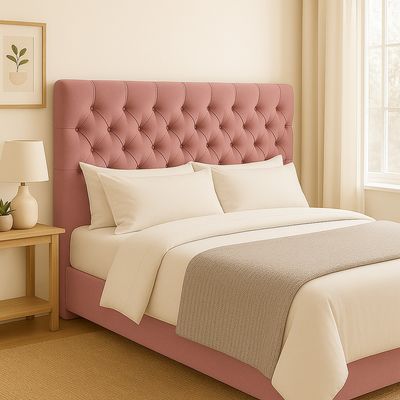 Imagen 2 del producto Respaldo De Cama 1.5 Plazas Capitoné Rosado Lino