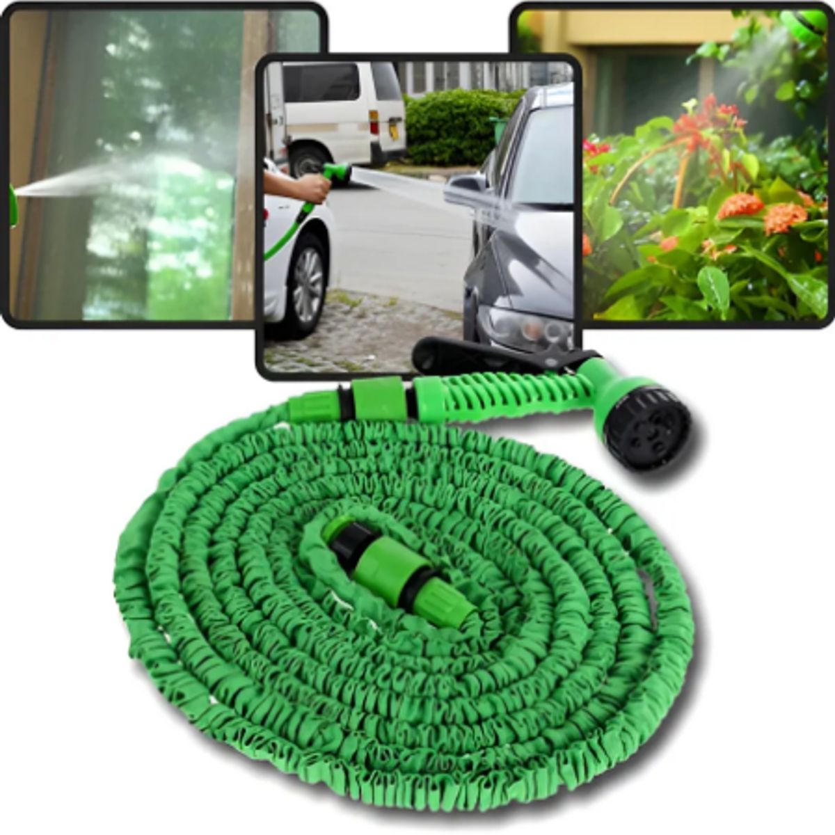 GENERICO - Manguera Retráctil Expandible Jardín Magic Hose 30 Metros Color Verde lima