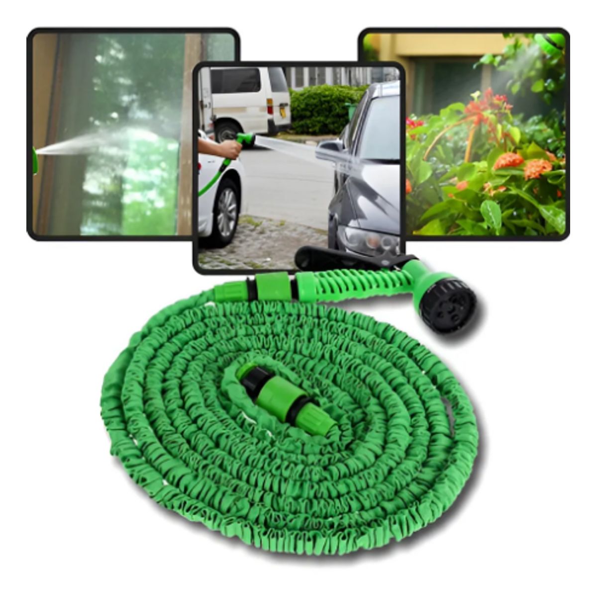 GENERICO - Manguera Retráctil Expandible Jardín Magic Hose 30 Metros Color Verde lima
