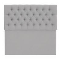 Respaldo De Cama 1.5 Plazas Gris Claro Perla En Lino