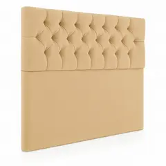 GENERICO - Respaldo De Cama 1.5 Plazas Beige Capitone En Lino