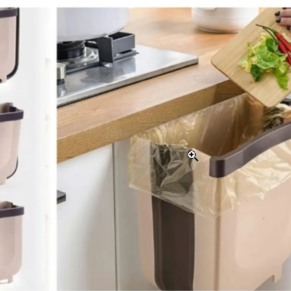 GENERICO - Basurero Plegable Para Cocina Marrón