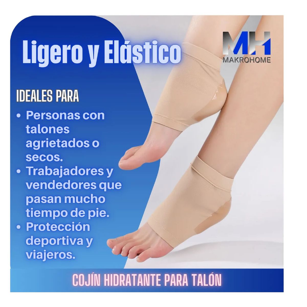 GENERICO - Calcetines Cojin Hidratante Para Talon Absorcion De Impactos