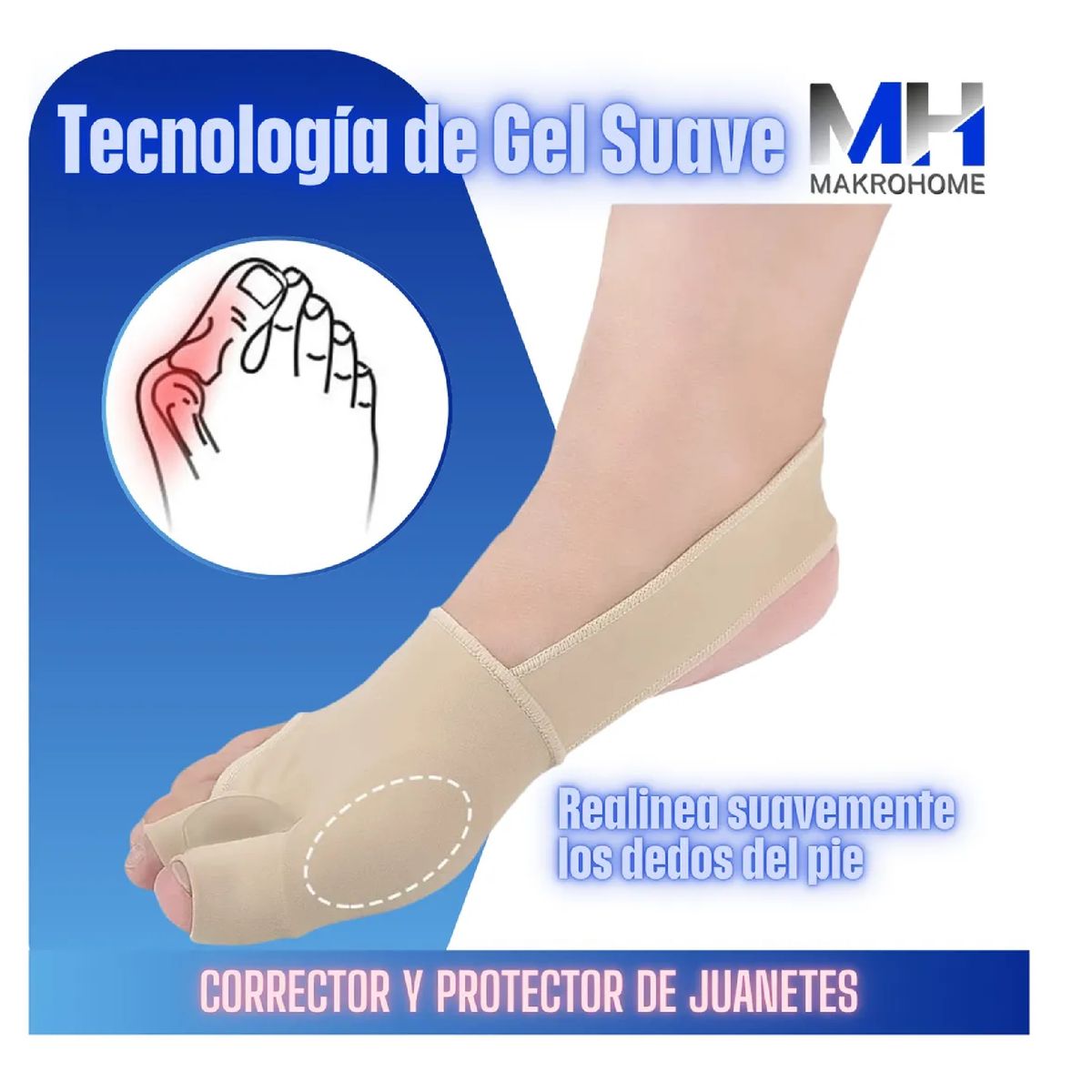 GENERICO - Corrector Y Protector De Juanetes Gel Suave Alivio Inmediat