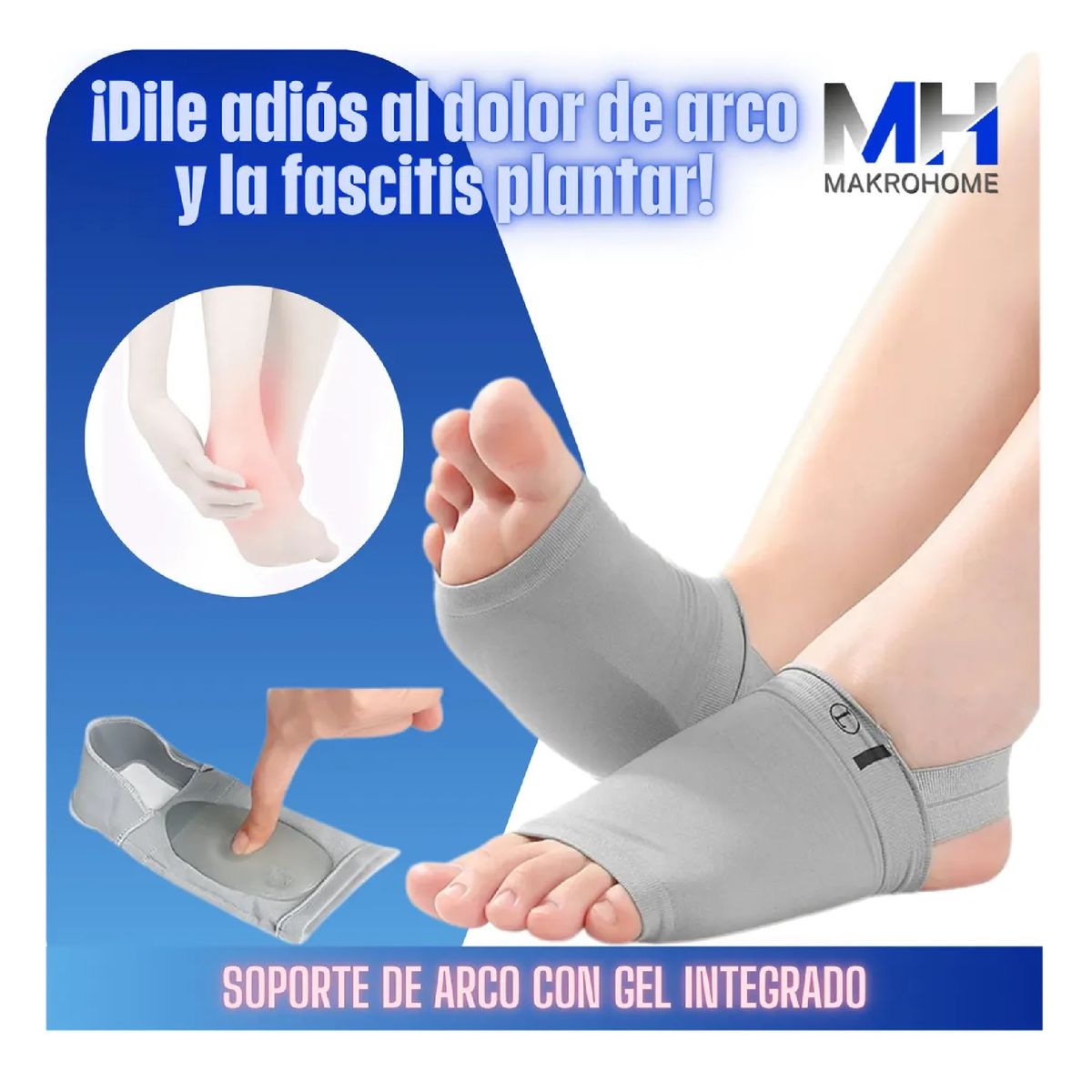 GENERICO - Calcetin Compresión Soporte De Arco Con Gel Dolor Fascitis