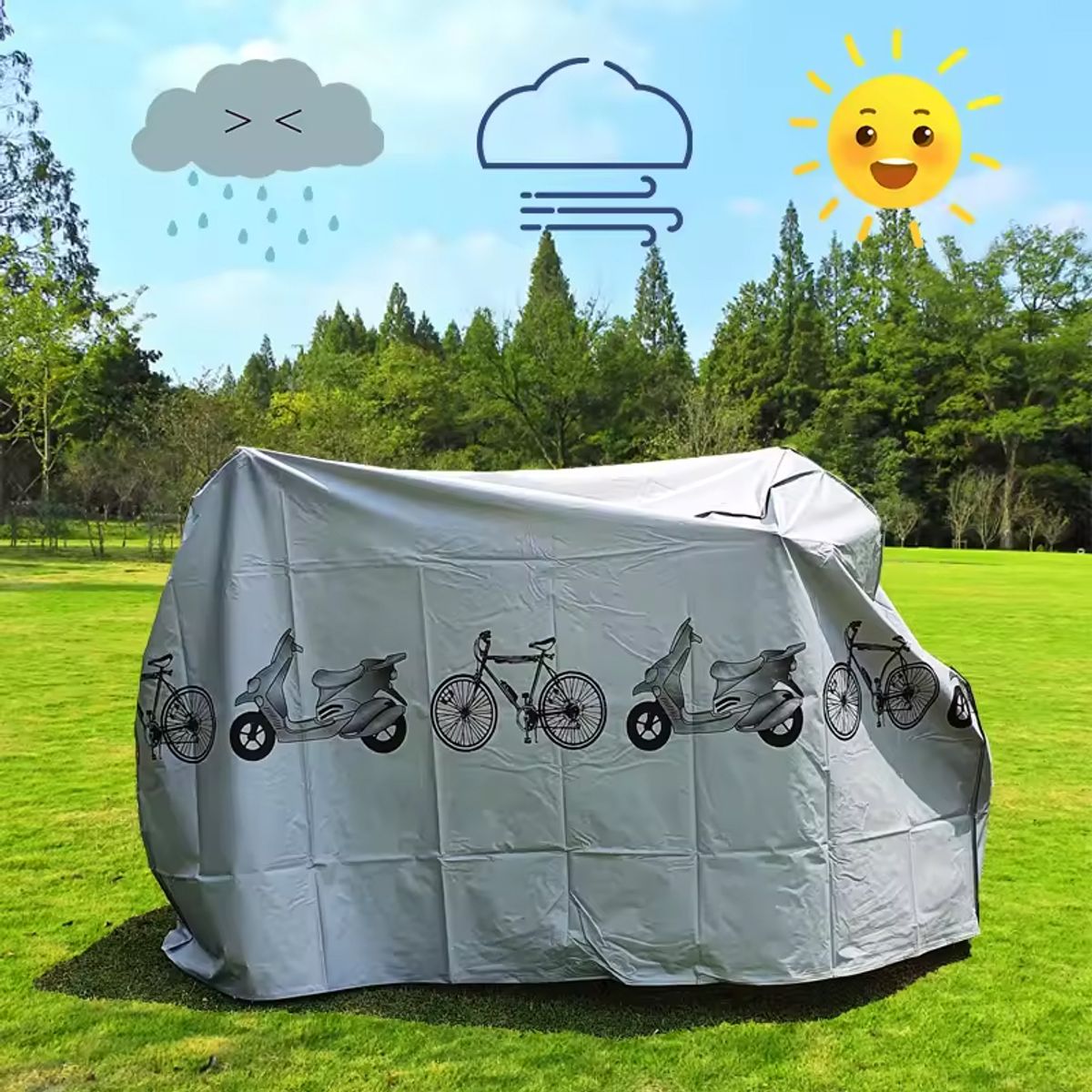 MOVI - Funda impermeable para motos pequeñas y bicicletas  protección total contra el clima