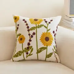 GENERICO - SET DE 4 FUNDAS DE COJIN DECORATIVO BORDADO