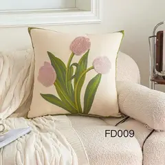 GENERICO - SET DE 4 FUNDAS DE COJIN DECORATIVO BORDADO