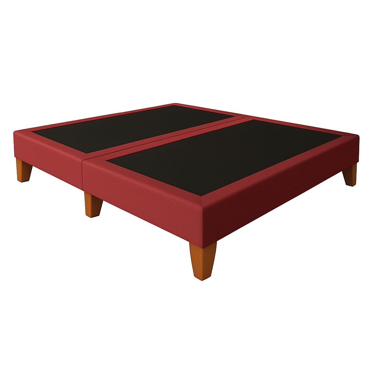GENERICO - Base de cama 2 Plazas Rojo En Felpa