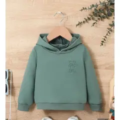 KIRAMA CLOTHING STORE - Hoodie verde menta con bordado de oso para chicos