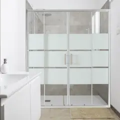 JOYTEK - Mampara Ajustable de Ducha Style 160-180 cm Líneas blancas