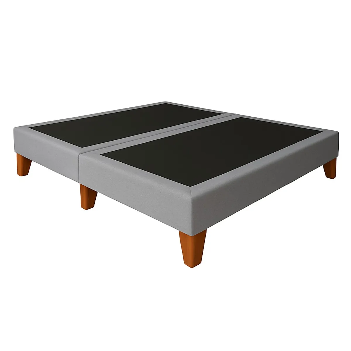 GENERICO - Base de cama 2 Plazas Gris Claro Perla En Felpa