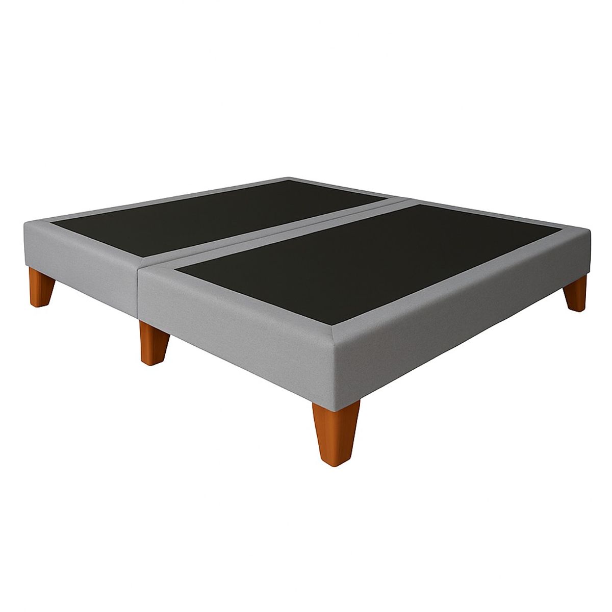GENERICO - Base de cama 2 Plazas Gris Claro Perla En Felpa