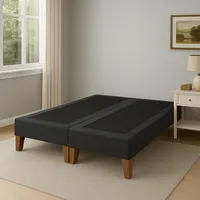 Base de cama 2 Plazas Gris Grafito En Felpa