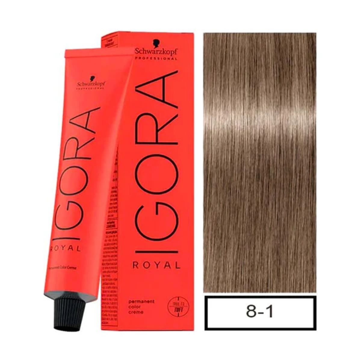 SCHWARZKOPF - Tintura Igora Royal 8-1 Rubio Claro Ceniza + Oxigenta 20v
