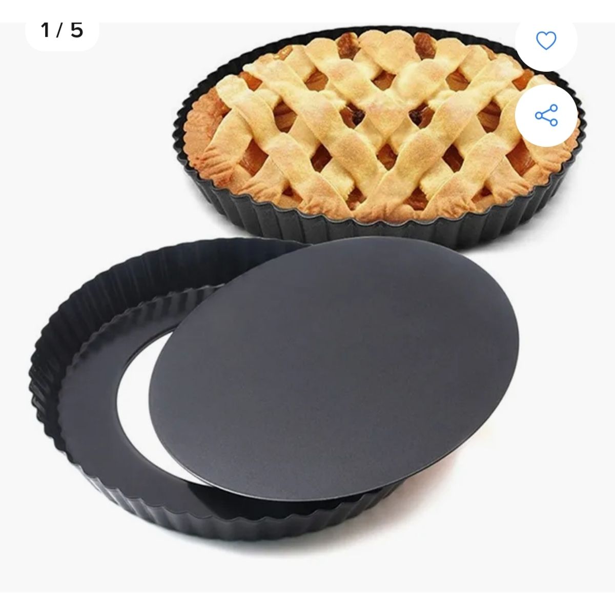 GENERICO - Pack 2 Molde Desmontable Moldes Desmontables Moldes tartaleta 24cm