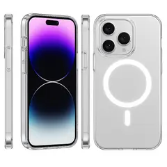 GENERICO - Carcasa Transparente MagSafe Esquinas Reforzadas para iPhone 15 Pro