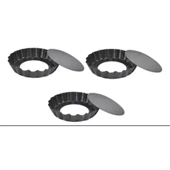 GENERICO - Pack X3 Moldes Tartaleta Desmontable Tarta Individual 8 cm