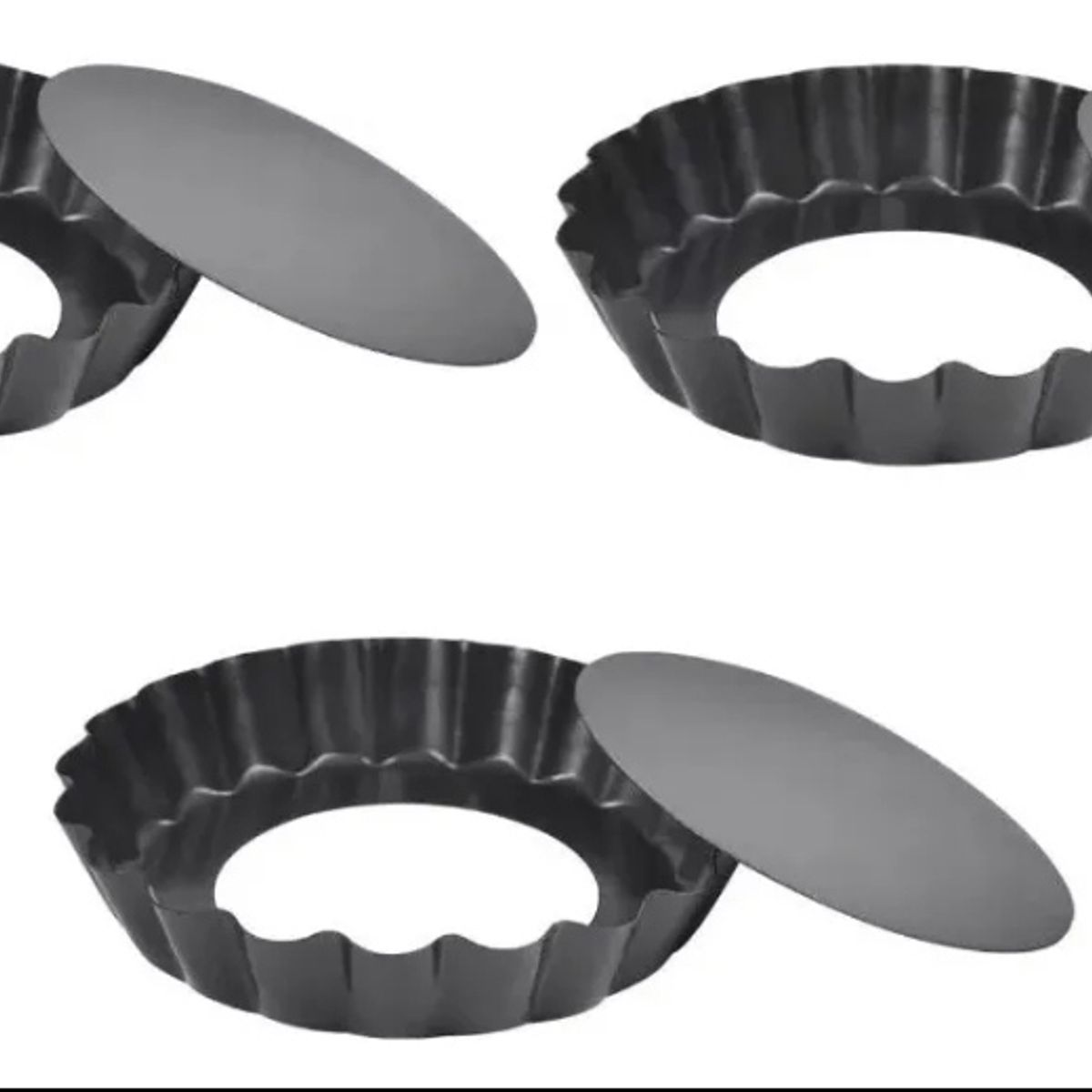 GENERICO - Pack X12 Moldes Tartaleta Desmontable Tarta Individual 8 cm